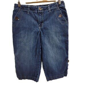 BandolinoBlu Bermuda Shorts Women's 5 Blue Denim Button Details Y2K Pockets
